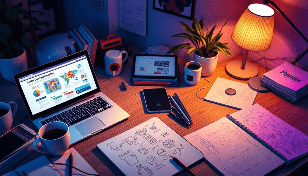 the desktop of an affiliate marketing guy